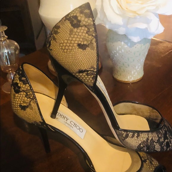 Jimmy Choo Sexy Black Open Toe D’Orsay Pump